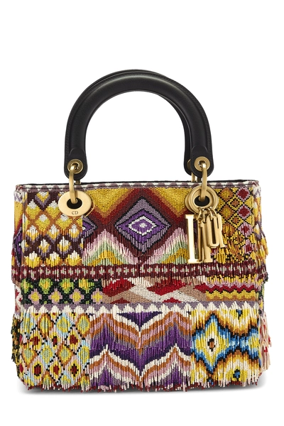 Multicolor Embellished Lady Dior Medium