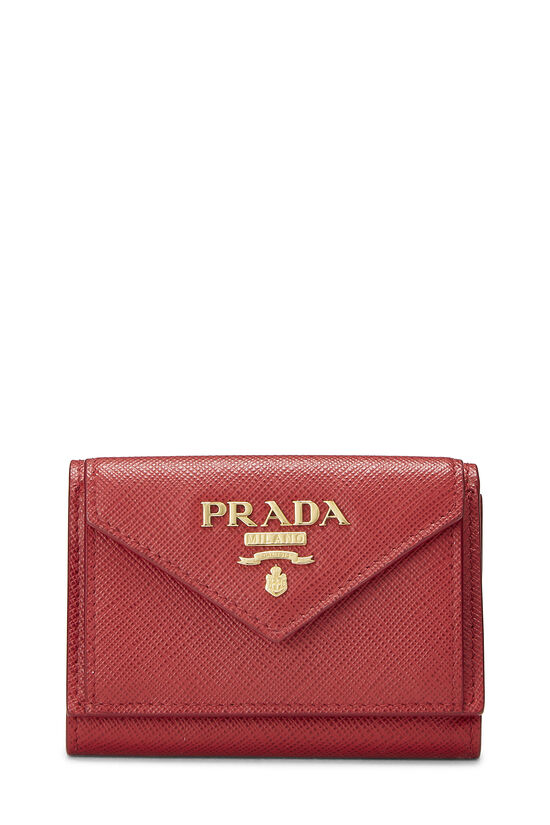 Red Saffiano Compact Wallet, , large image number 0