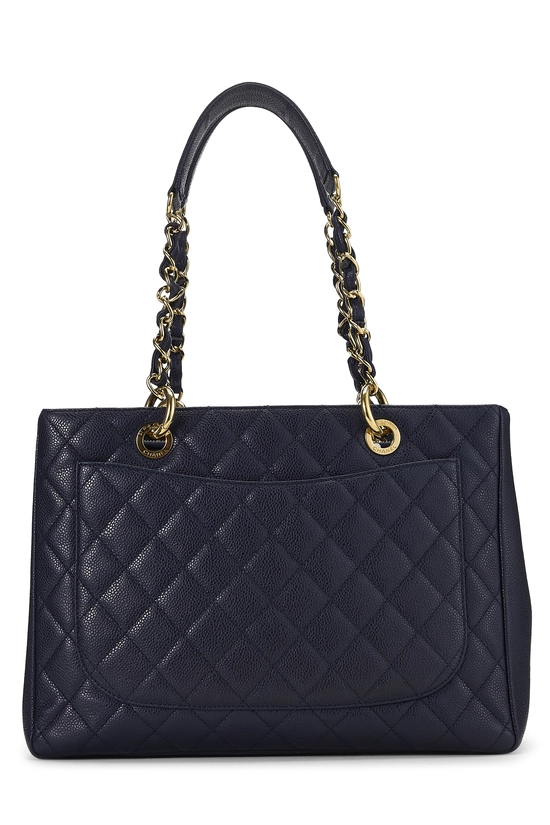 Navy Quilted Caviar Grand Shopping Tote (GST), , large image number 3