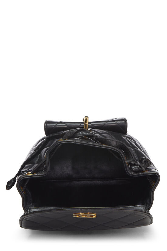 Black Quilted Lambskin Classic Backpack Medium