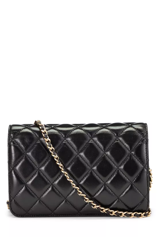Black Quilted Lambskin Classic Wallet On Chain (WOC), , large image number 3