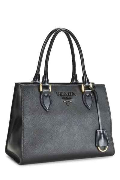 Black Saffiano Monochrome Tote Small, , large
