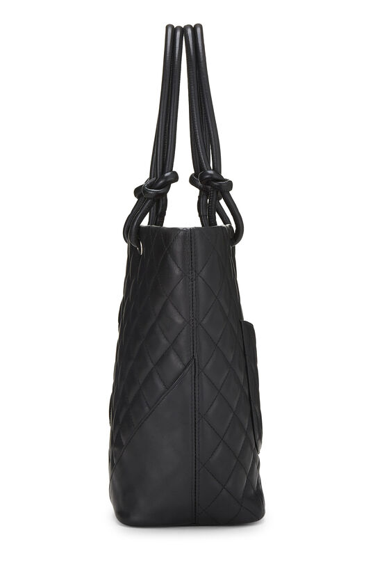 Black Quilted Calfskin Cambon Tote Small, , large image number 2