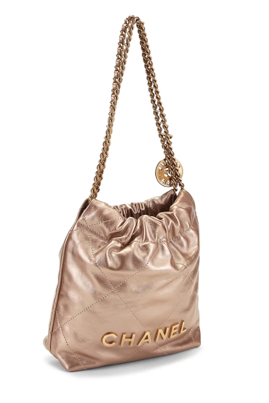 Copper Pink Calfskin Chanel 22 Hobo Mini, , large image number 1