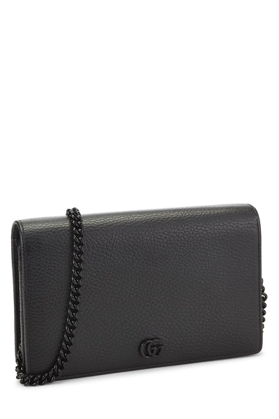 Black Leather GG Marmont Wallet On Chain (WOC) Mini, , large