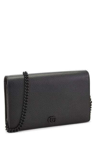Black Leather GG Marmont Wallet On Chain (WOC) Mini, , large