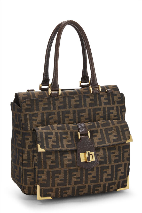 Brown Zucca Canvas Handbag, , large image number 2