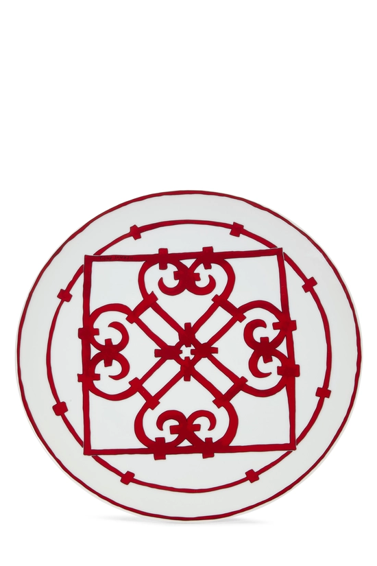 Red Porcelain "Balcon du Guadalquivir" Plate, , large image number 0