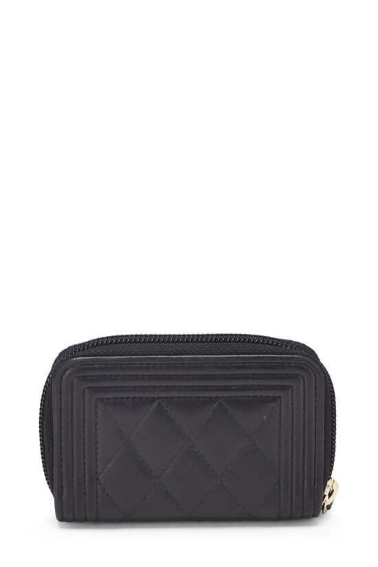 New Chanel Black Caviar boy zippy wallet zip purse coin pouch card