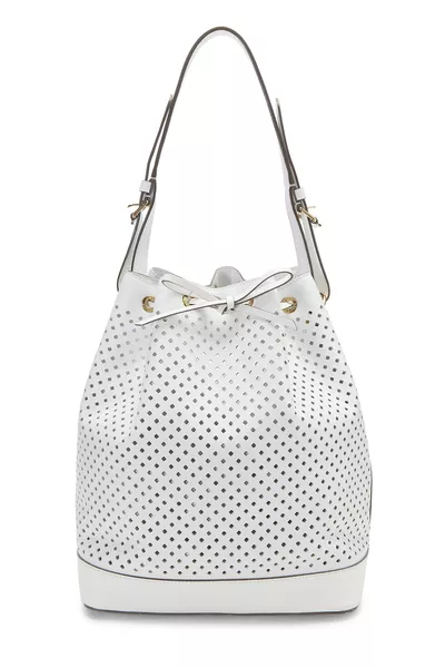 Louis Vuitton White Perforated Leather Noé