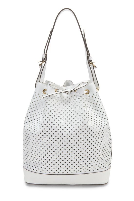 White Perforated Leather Noé, , large image number 0