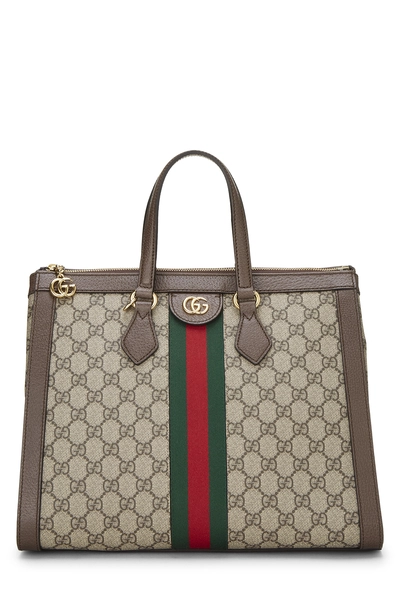 Gucci Brown GG Supreme Canvas Ophidia Tote Medium