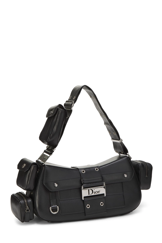 Black Leather Street Chic Columbus Shoulder Bag, , large image number 1
