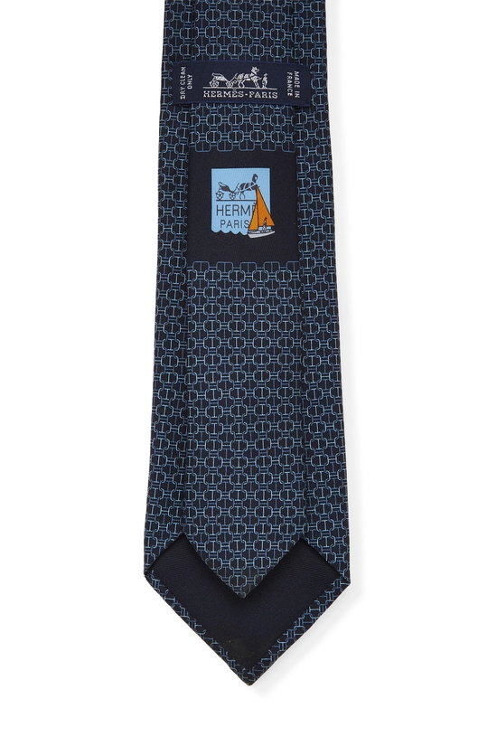 Navy Silk Tie, , large image number 1