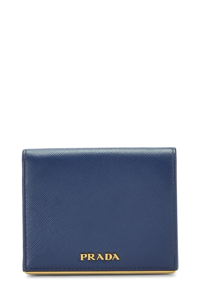 Blue Saffiano Compact Wallet