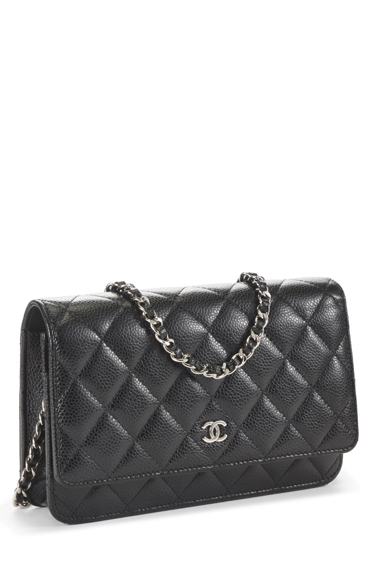 Black Caviar Classic Quilted Wallet On Chain (WOC), , large image number 1