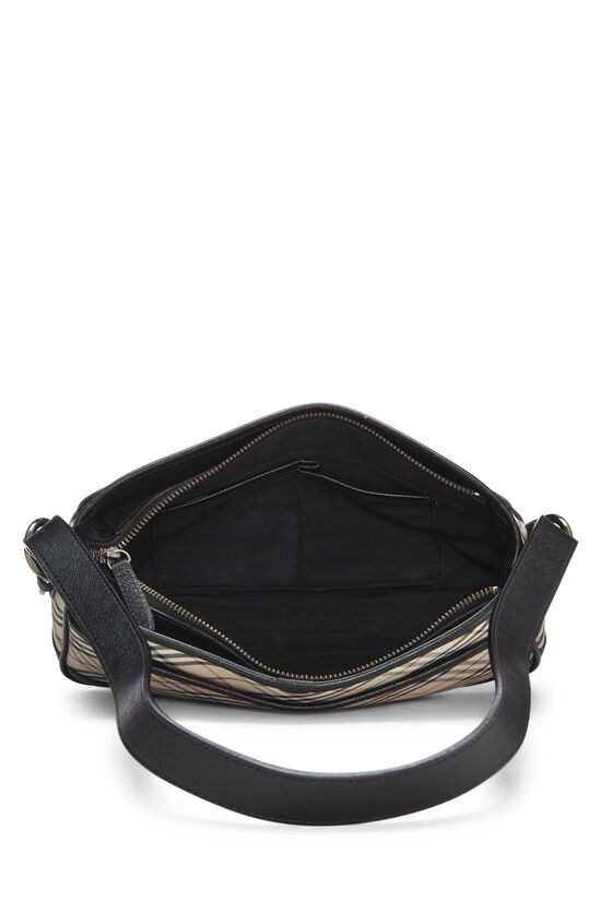 Black Check Jacquard Shoulder Bag Small, , large image number 6