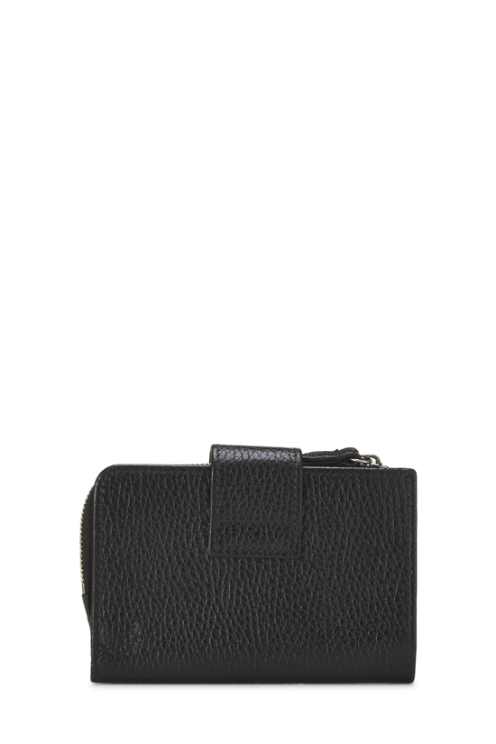 Black Leather Compact Wallet, , large image number 2