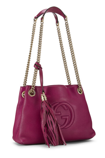 Pink Leather Soho Chain Tote Small, , large