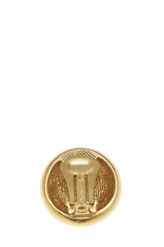 Gold Logo Button Earrings, , large image number 1