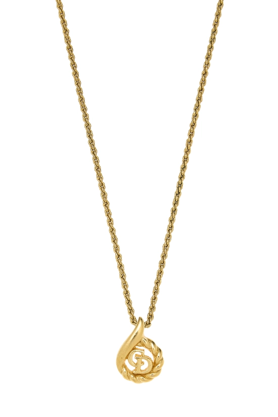 Gold 'CD' Necklace Small, , large image number 1