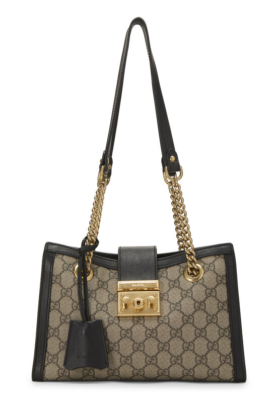 Black GG Supreme Padlock Tote Small, , large image number 0