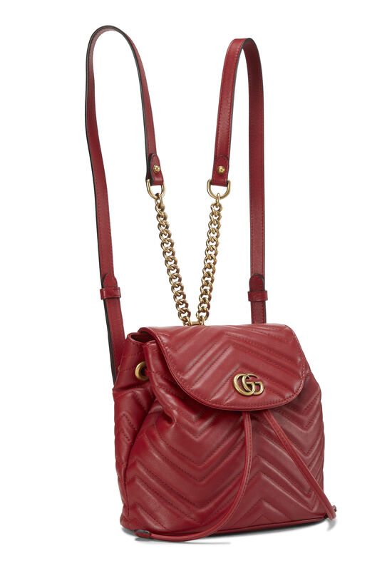 Red Leather 'GG' Marmont Backpack Small, , large image number 2