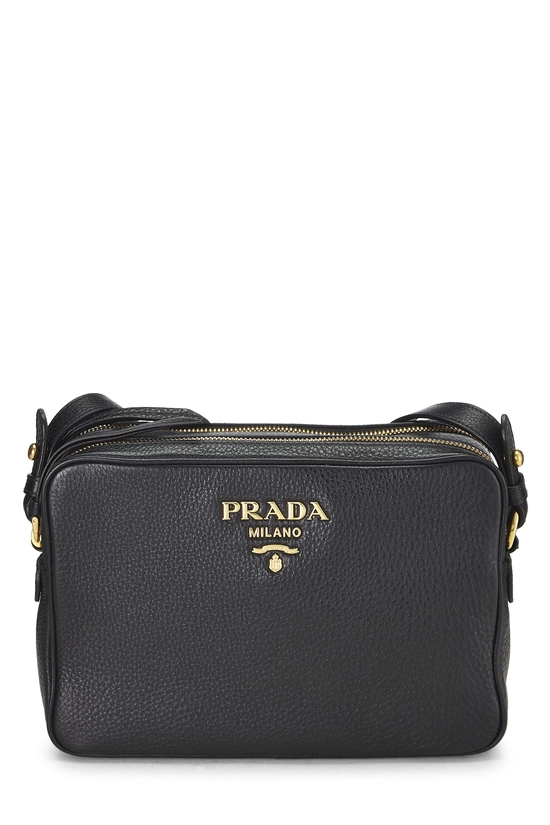 Black Vitello Daino Double Zip Camera Bag, , large image number 0