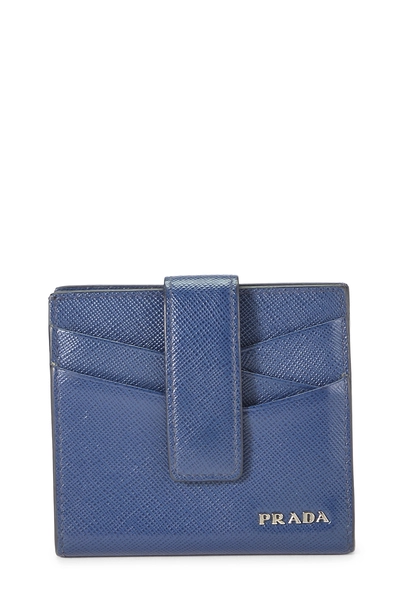 Blue Saffiano Snap Compact Wallet