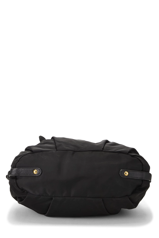 Black Nylon Convertible Buckle Handbag, , large image number 4