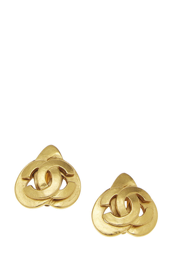 Chanel Gold 'CC' Heart Earrings Q6JAFC17DB037
