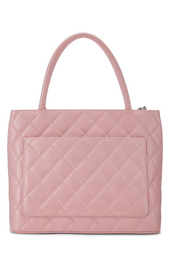 Pink Quilted Caviar Medallion Tote, , large image number 3