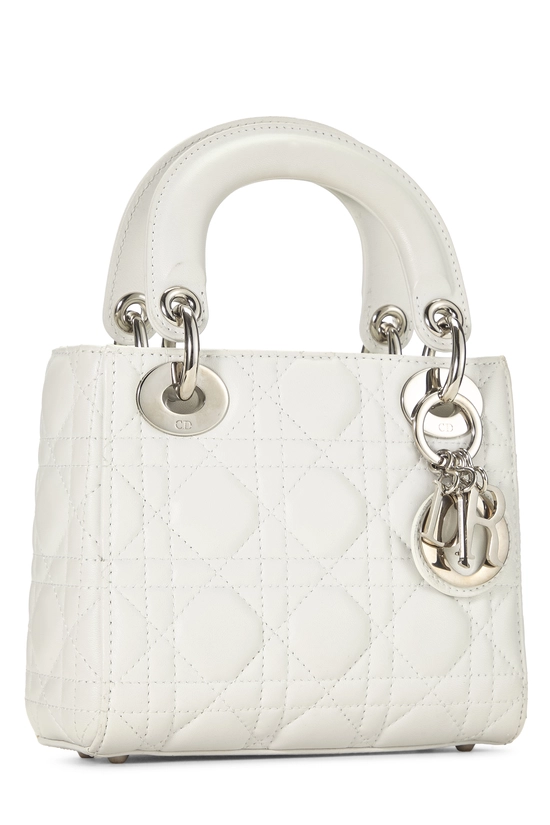 White Cannage Quilted Lambskin Lady Dior Mini, , large image number 1
