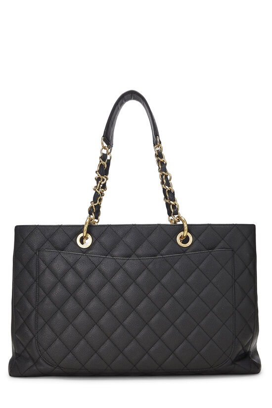 Black Quilted Caviar Grand Shopping Tote (GST) XL , , large image number 3