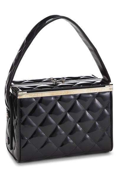 Black Patent Leather Lunch Box Vanity, , large