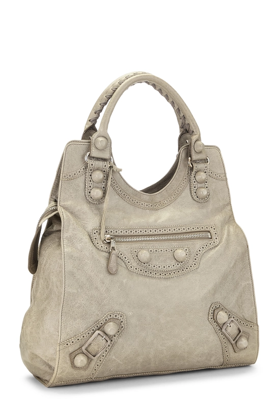 Grey Agneau Giant Brogues Folder Bag, , large image number 1