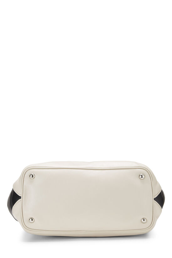 White & Black Calfskin Shopping Tote, , large image number 4