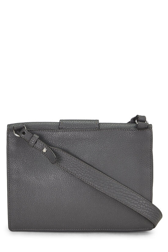 Grey Leather Flat Baguette Bag Medium, , large image number 3