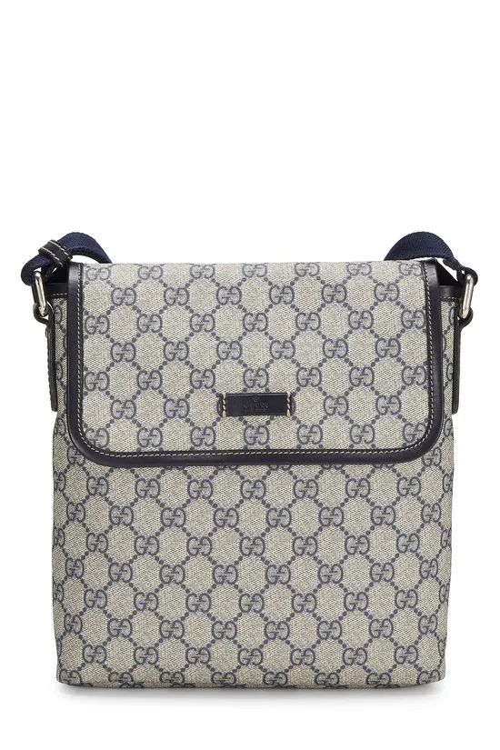 Navy GG Supreme Canvas Flap Messenger Small, , large image number 0