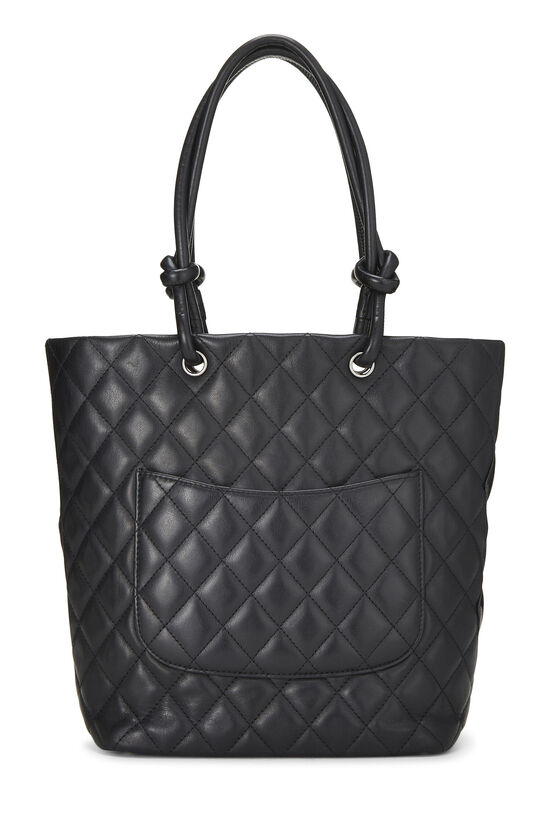 Black Quilted Calfskin Cambon Tote Small, , large image number 3