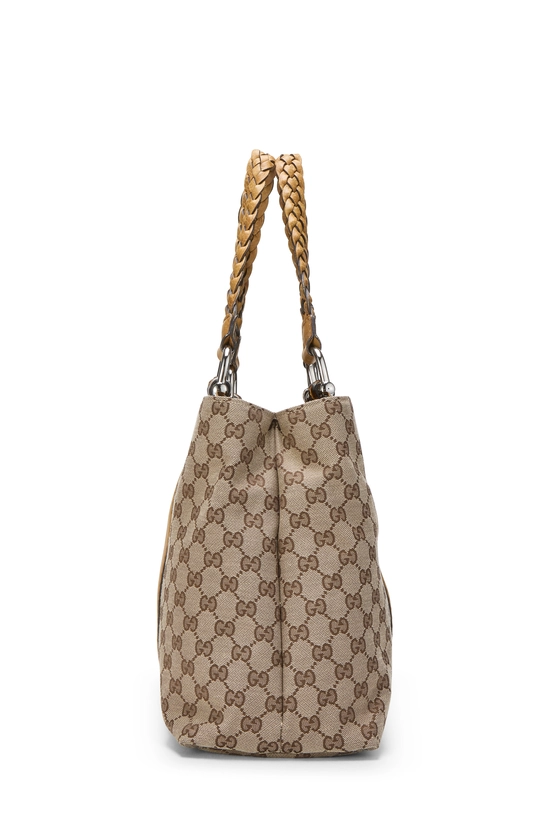 Yellow Original GG Canvas Bamboo Bar Tote Large, , large image number 2