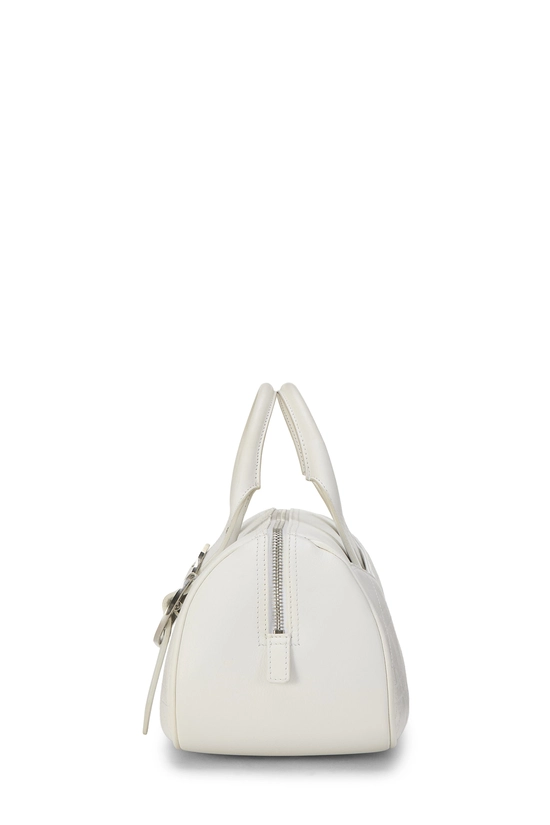 White Calfskin D Buckle Bowling Bag, , large image number 2