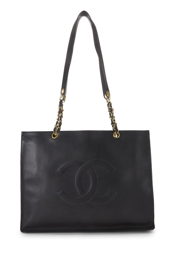 Black Caviar Flat Chain Tote Large, , large image number 0