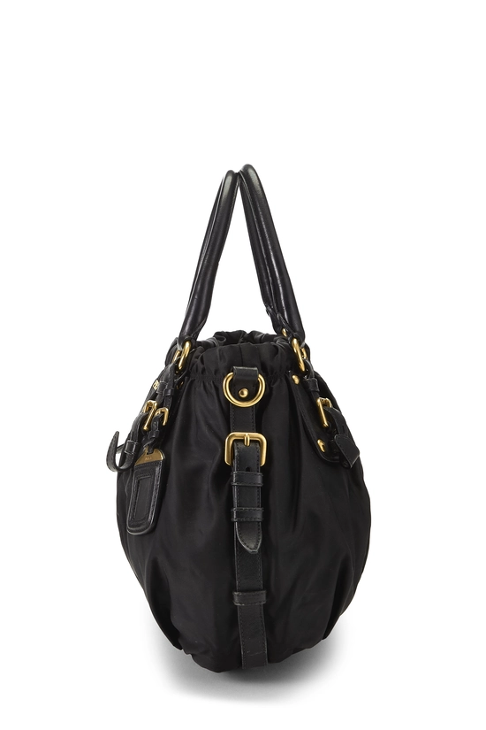 Black Nylon Convertible Buckle Handbag, , large image number 2