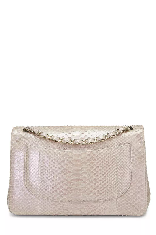 Iridescent Pink Python Classic Double Flap Jumbo, , large image number 3