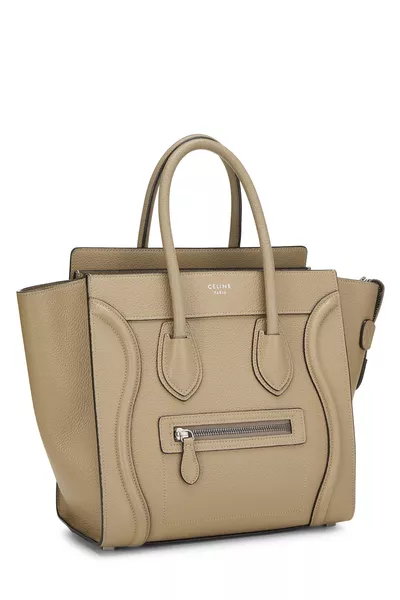 Beige Drummed Calfskin Luggage Micro, , large