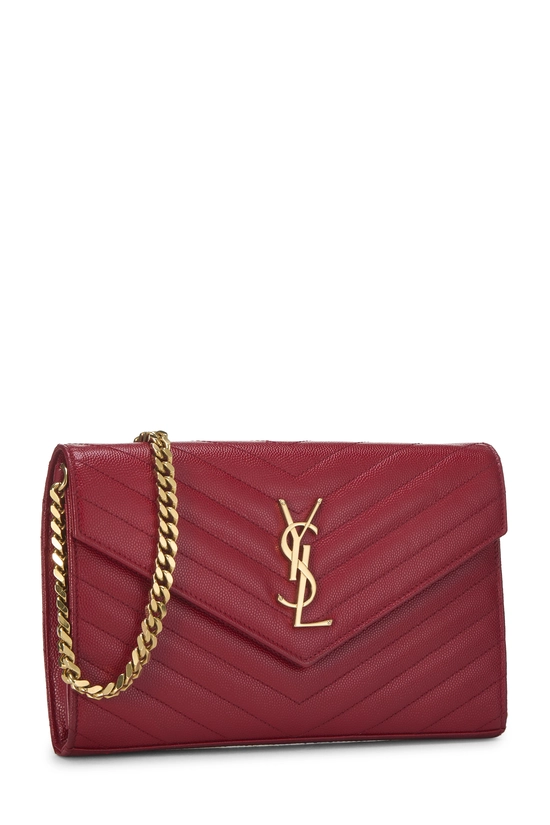 Red Grainy Leather Monogram Wallet On Chain (WOC), , large image number 1