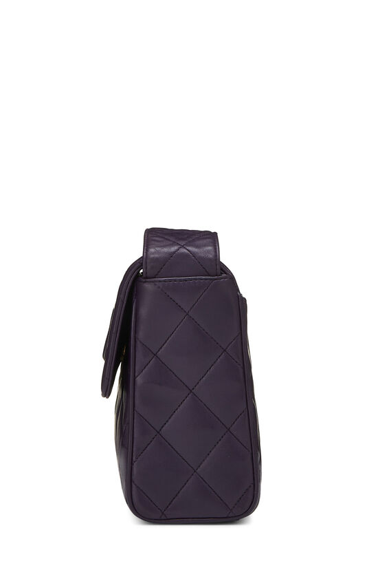 Purple Quilted Lambskin Shoulder Bag , , large image number 4
