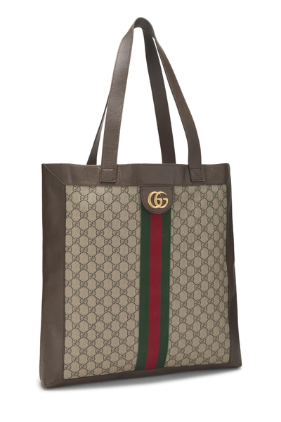 Brown GG Supreme Canvas Ophidia Tote Large, , large