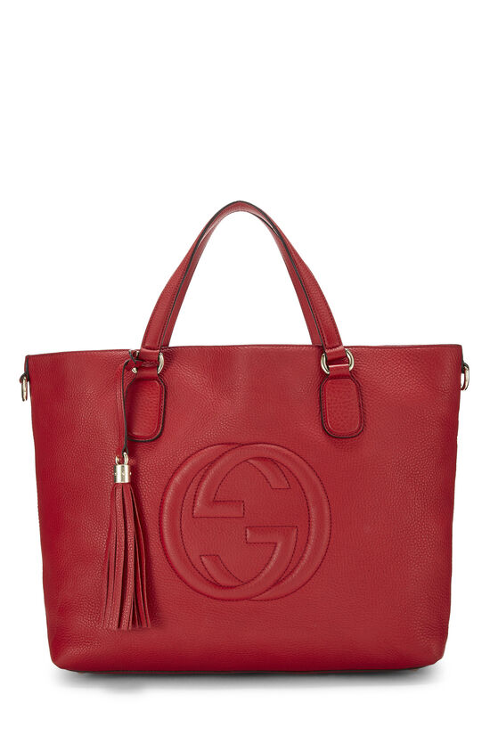 Red Leather Soho Working Tote Large, , large image number 0